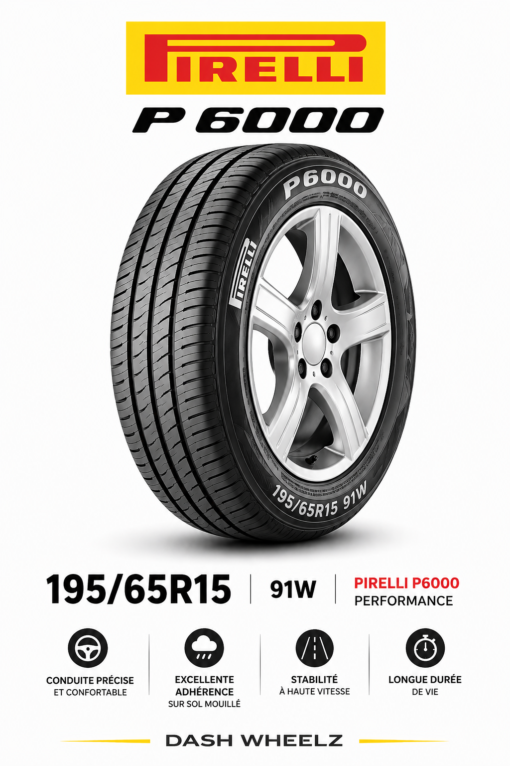 195/65R15 PIRELLI P6000 91W