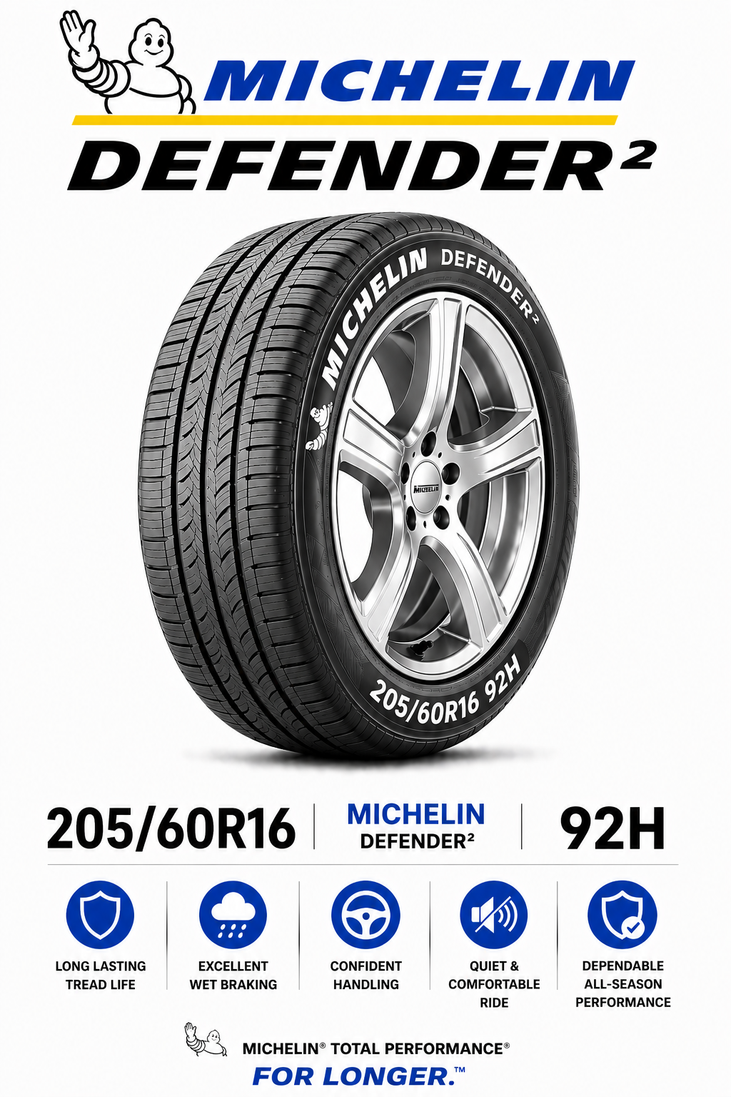 205/60R16 MICHELIN DEFENDER2 92H
