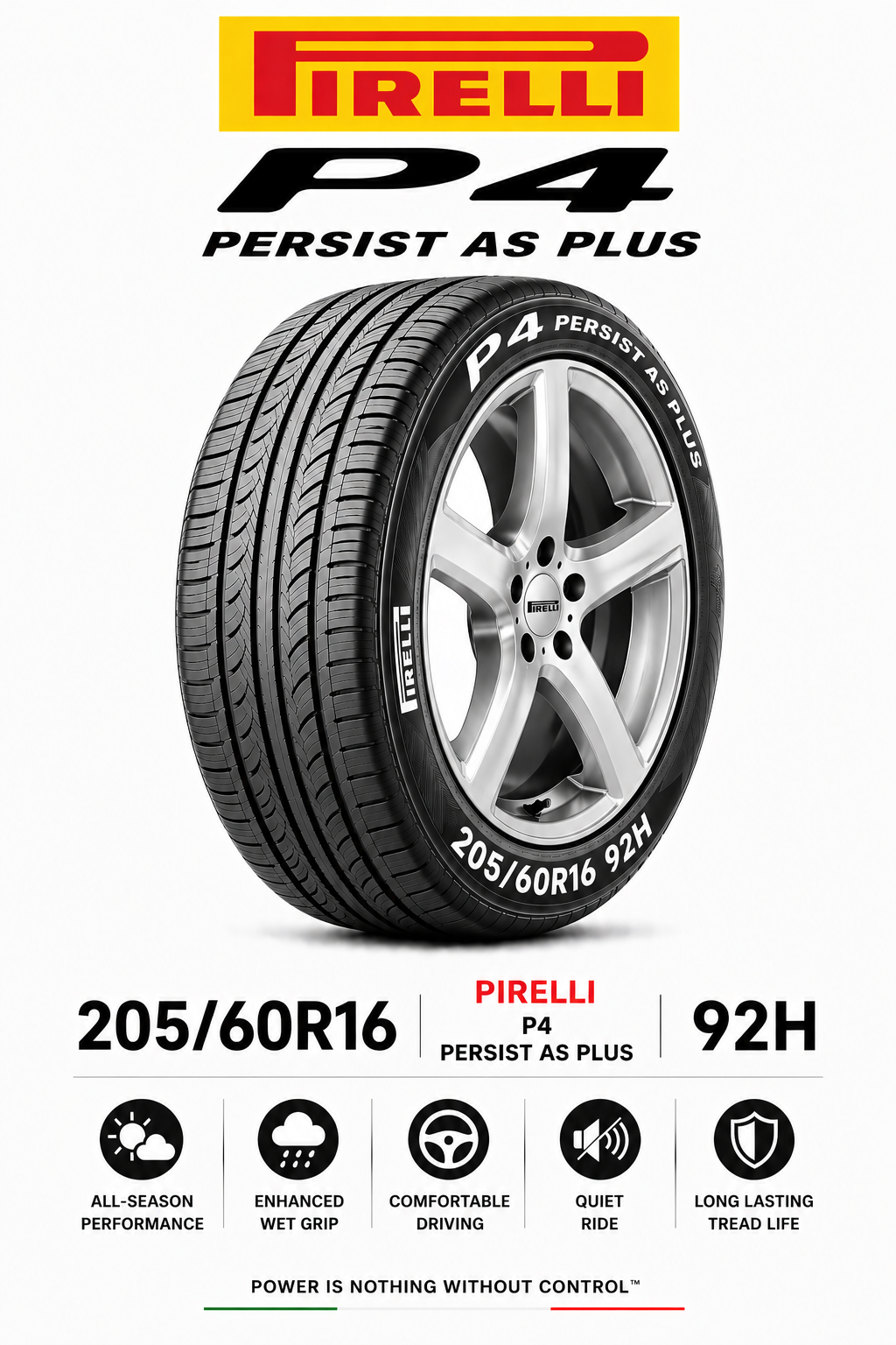 205/60R16 PIRELLI P4 PERSIST AS PLUS 92H