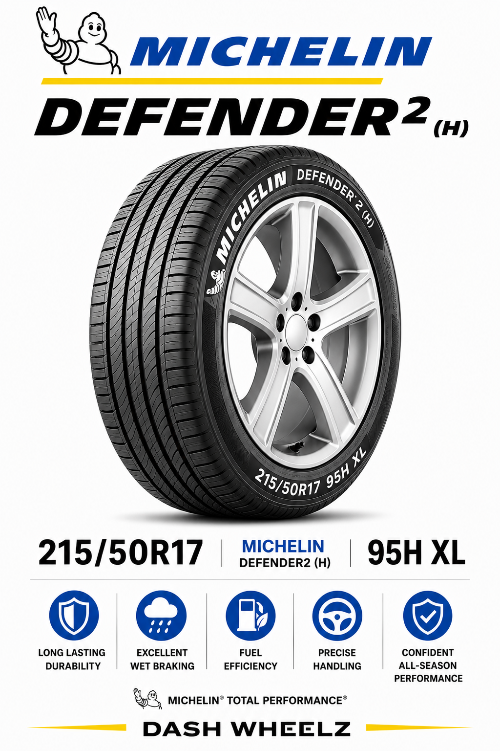 215/50R17 MICHELIN DEFENDER2 (H) 95H XL