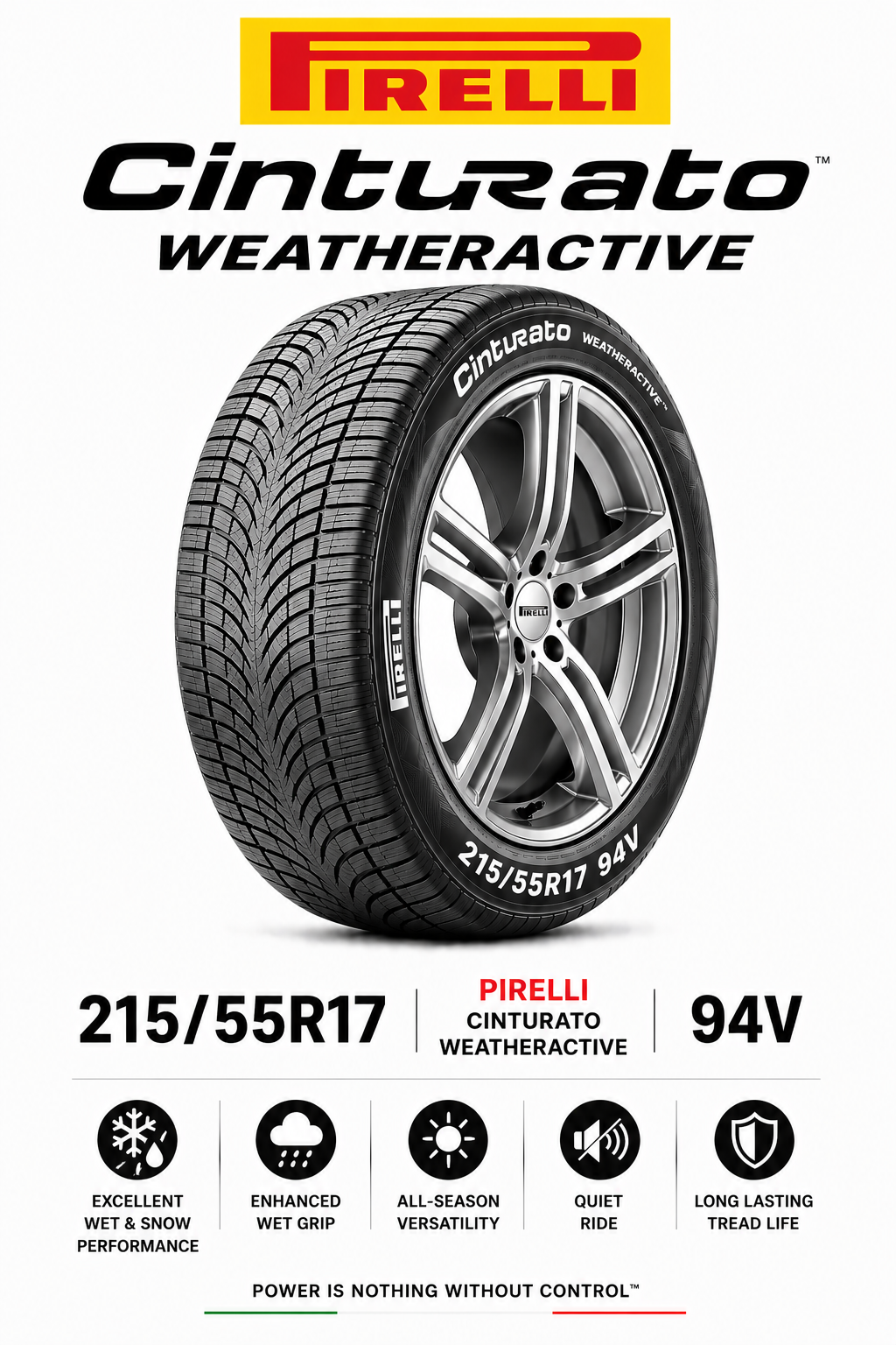 215/55R17 PIRELLI CINTURATO WEATHERACTIVE 94V