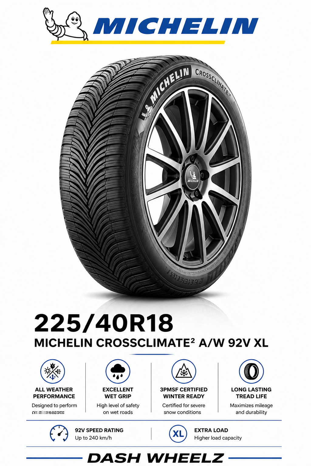 225/40R18 MICHELIN CROSSCLIMATE2 A/W 92V XL
