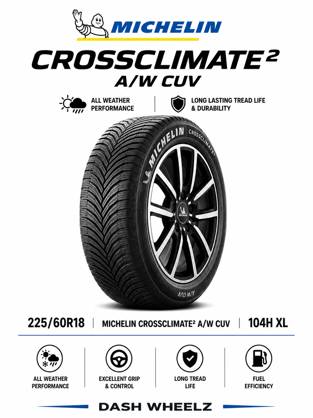 225/60R18 MICHELIN CROSSCLIMATE2 A/W CUV 104H XL