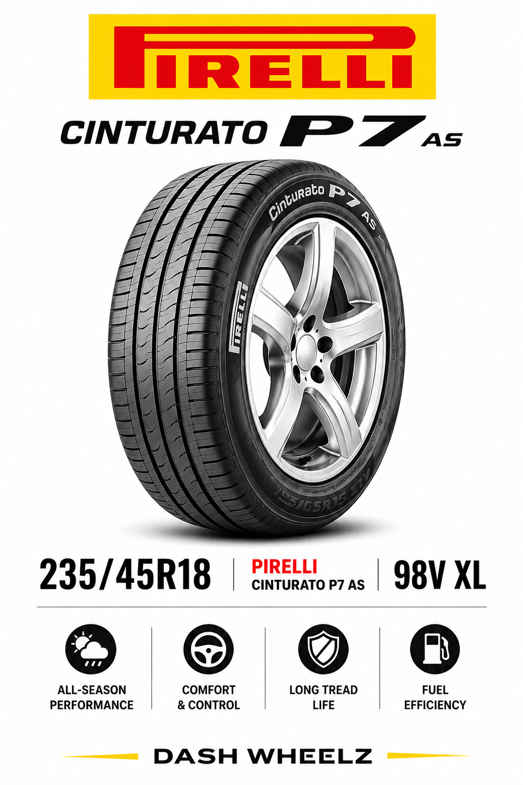 235/45R18 PIRELLI CINTURATO P7 AS 98V XL