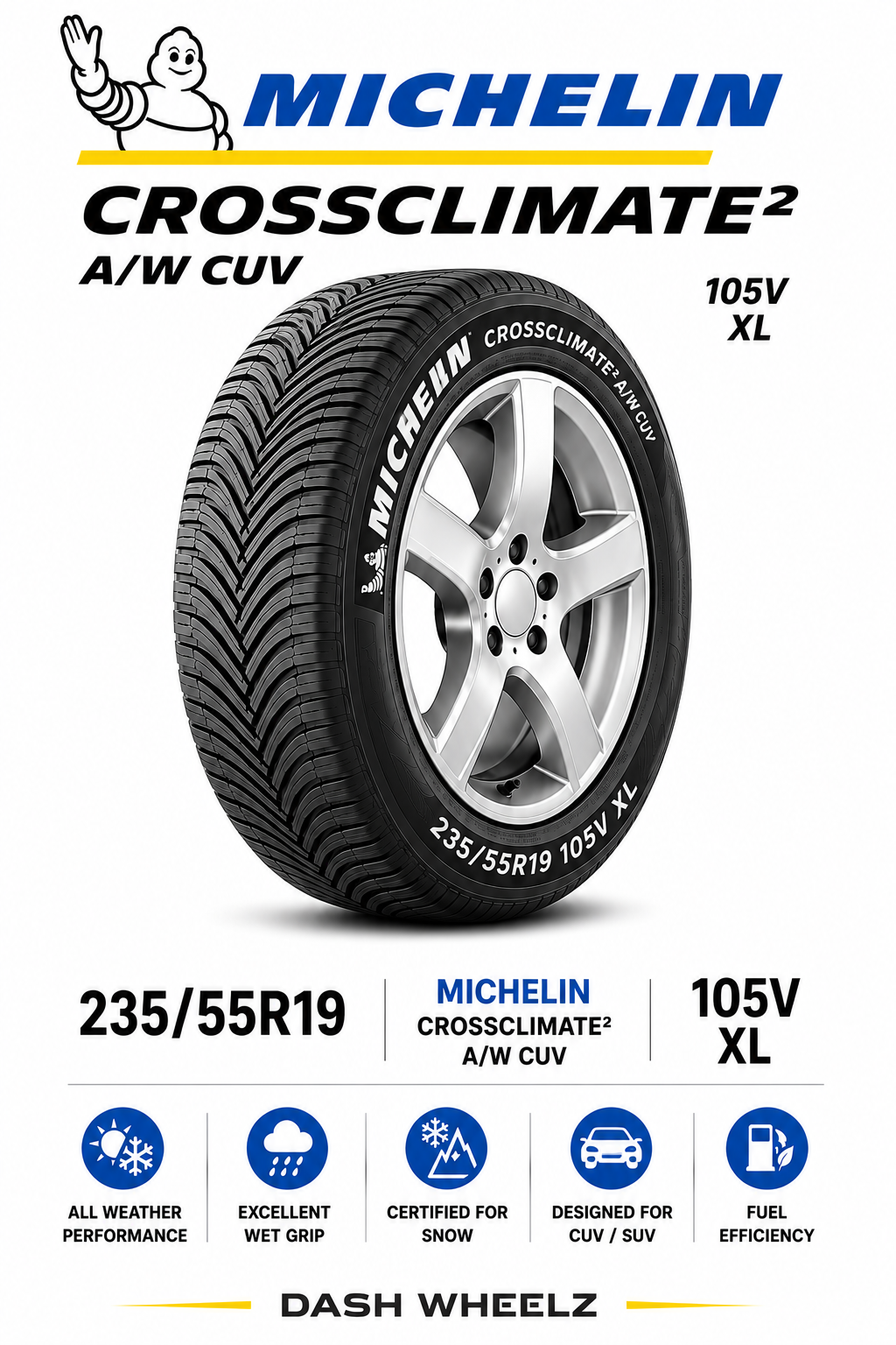 235/55R19 MICHELIN CROSSCLIMATE2 A/W CUV 105V XL