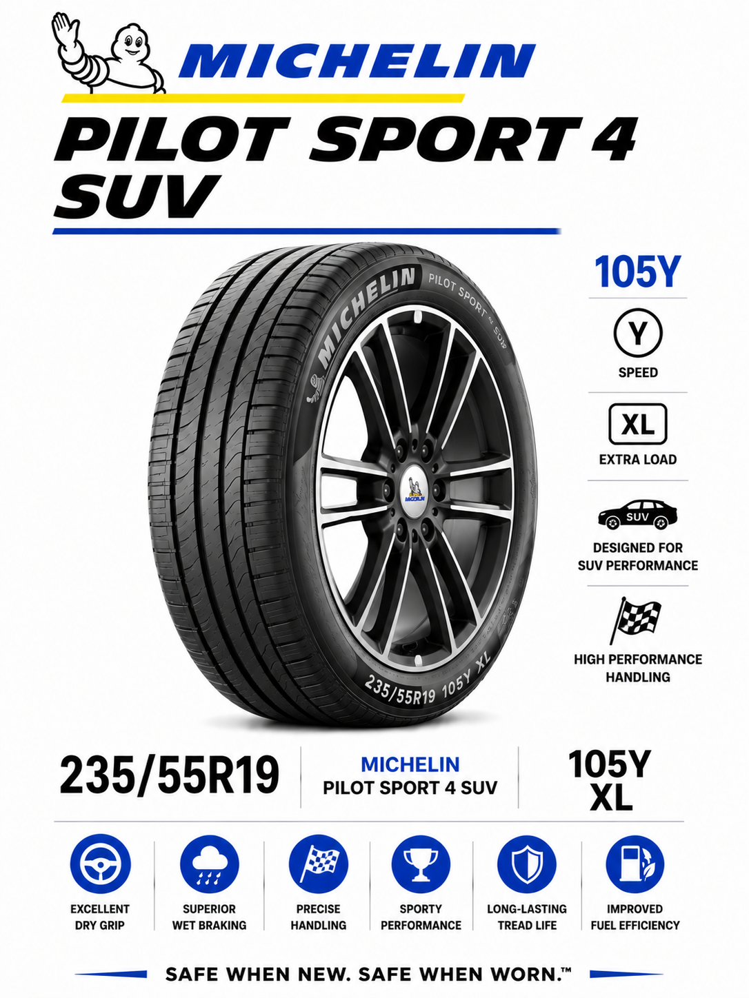 235/55R19 MICHELIN PILOT SPORT 4 SUV 105Y XL