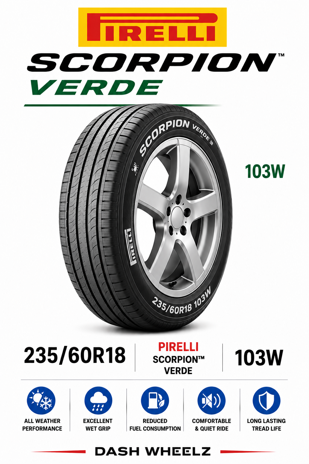 235/60R18 PIRELLI SCORPION VERDE 103W