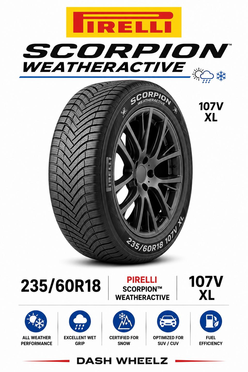 235/60R18 PIRELLI SCORPION WEATHERACTIVE 107V XL