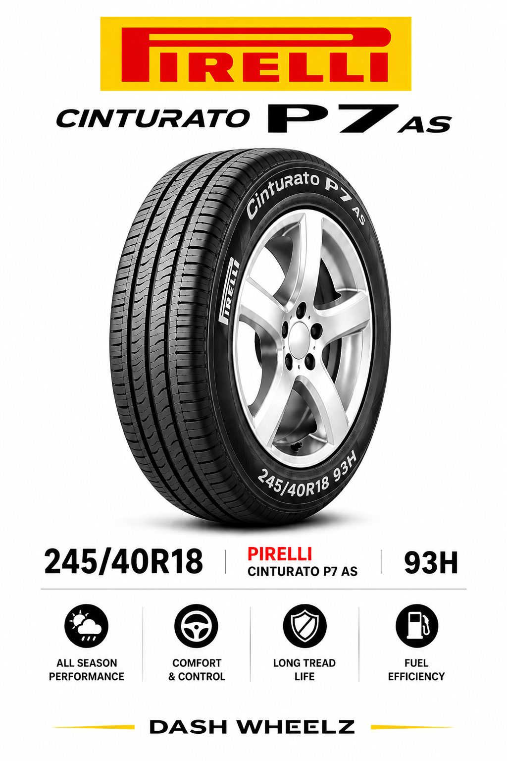 245/40R18 PIRELLI CINTURATO P7 AS 93H