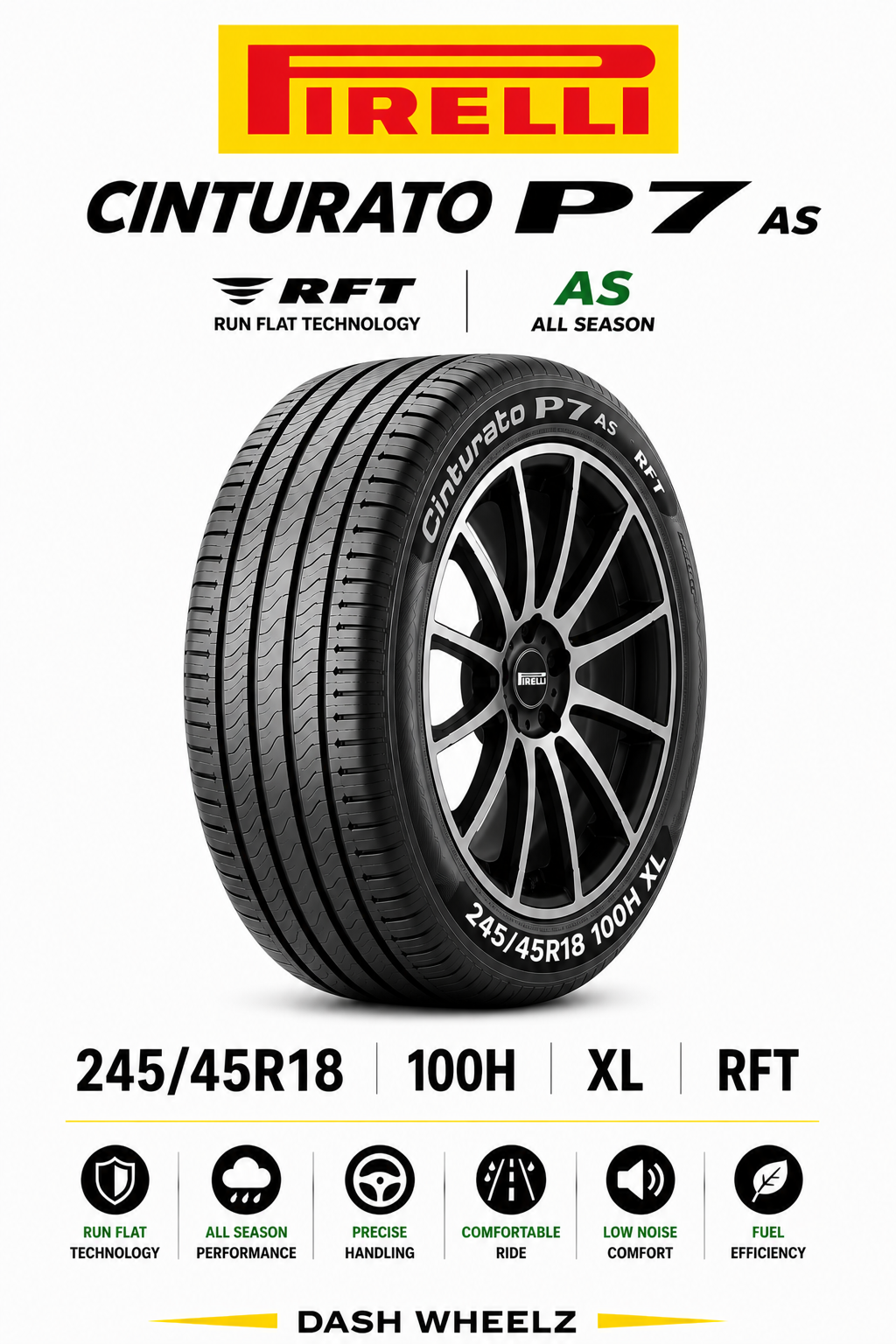 245/45R18 PIRELLI CINTURATO P7 AS RFT 100H XL