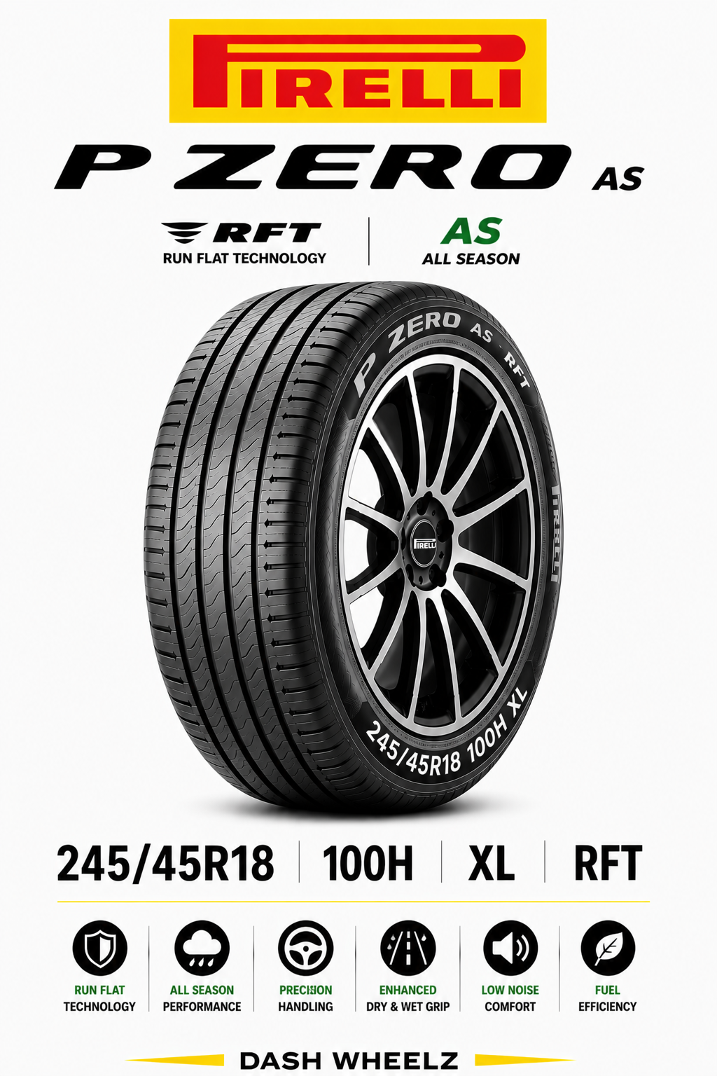 245/45R18 PIRELLI P ZERO AS RFT 100H XL