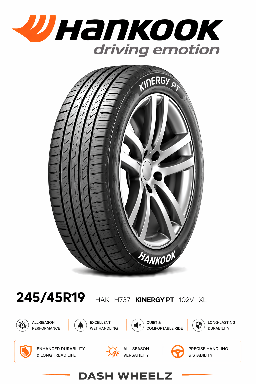 245/45R19 HAK H737 KINERGY PT 102V XL
