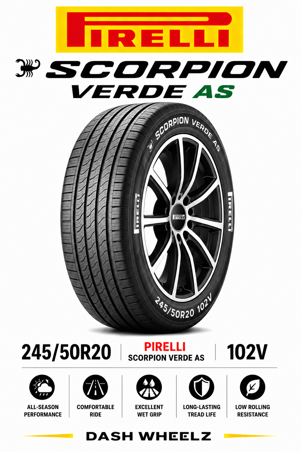 245/50R20 PIRELLI SCORPION VERDE AS 102V