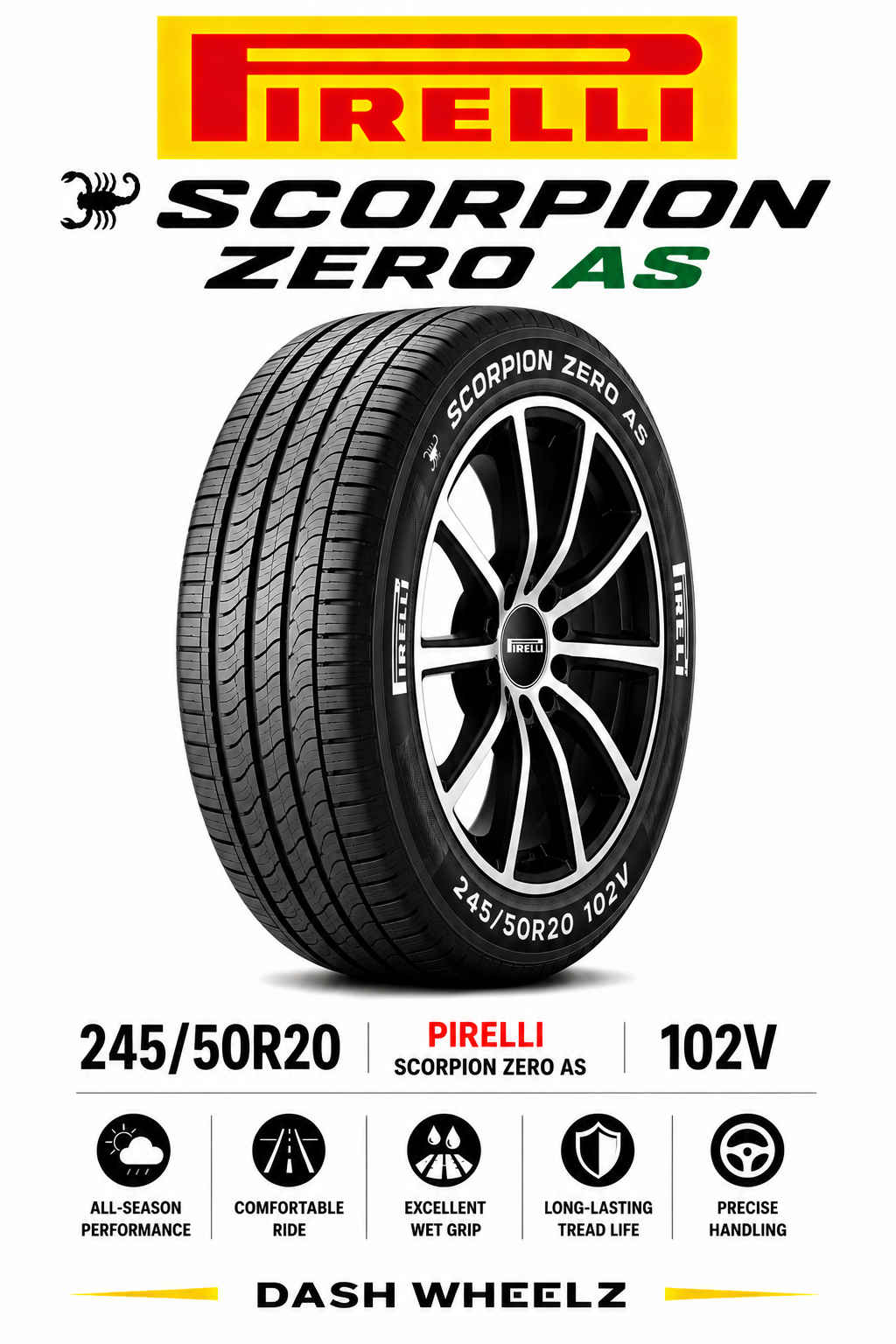 245/50R20 PIRELLI SCORPION ZERO AS 102V