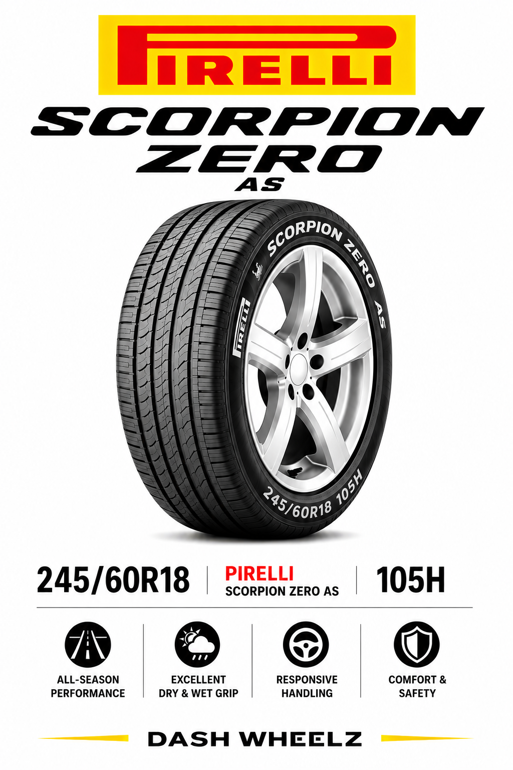 245/60R18 PIRELLI SCORPION ZERO AS 105H