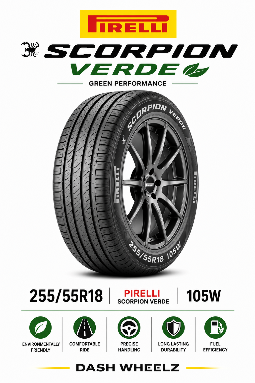 255/55R18 PIRELLI SCORPION VERDE 105W