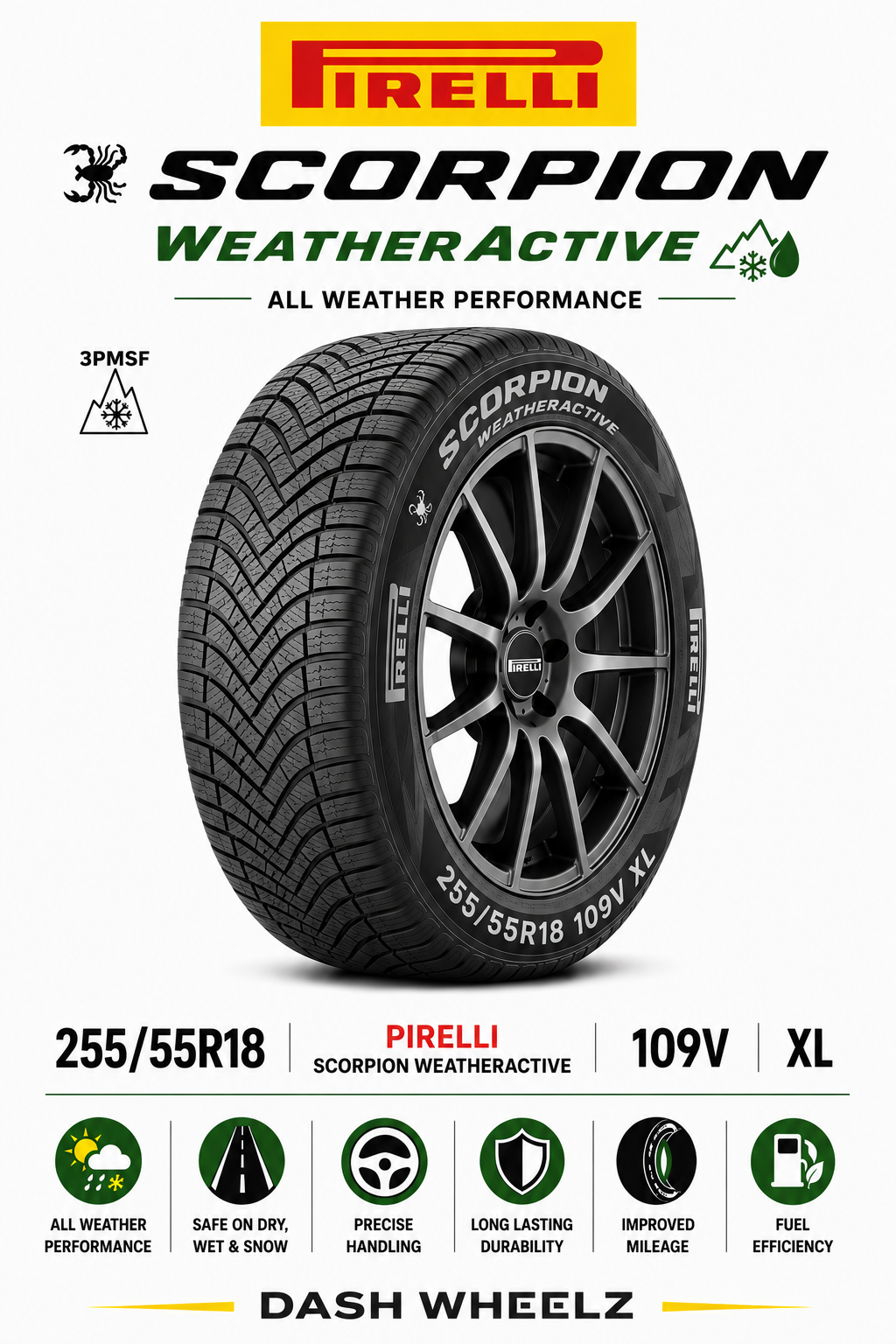255/55R18 PIRELLI SCORPION WEATHERACTIVE 109V XL