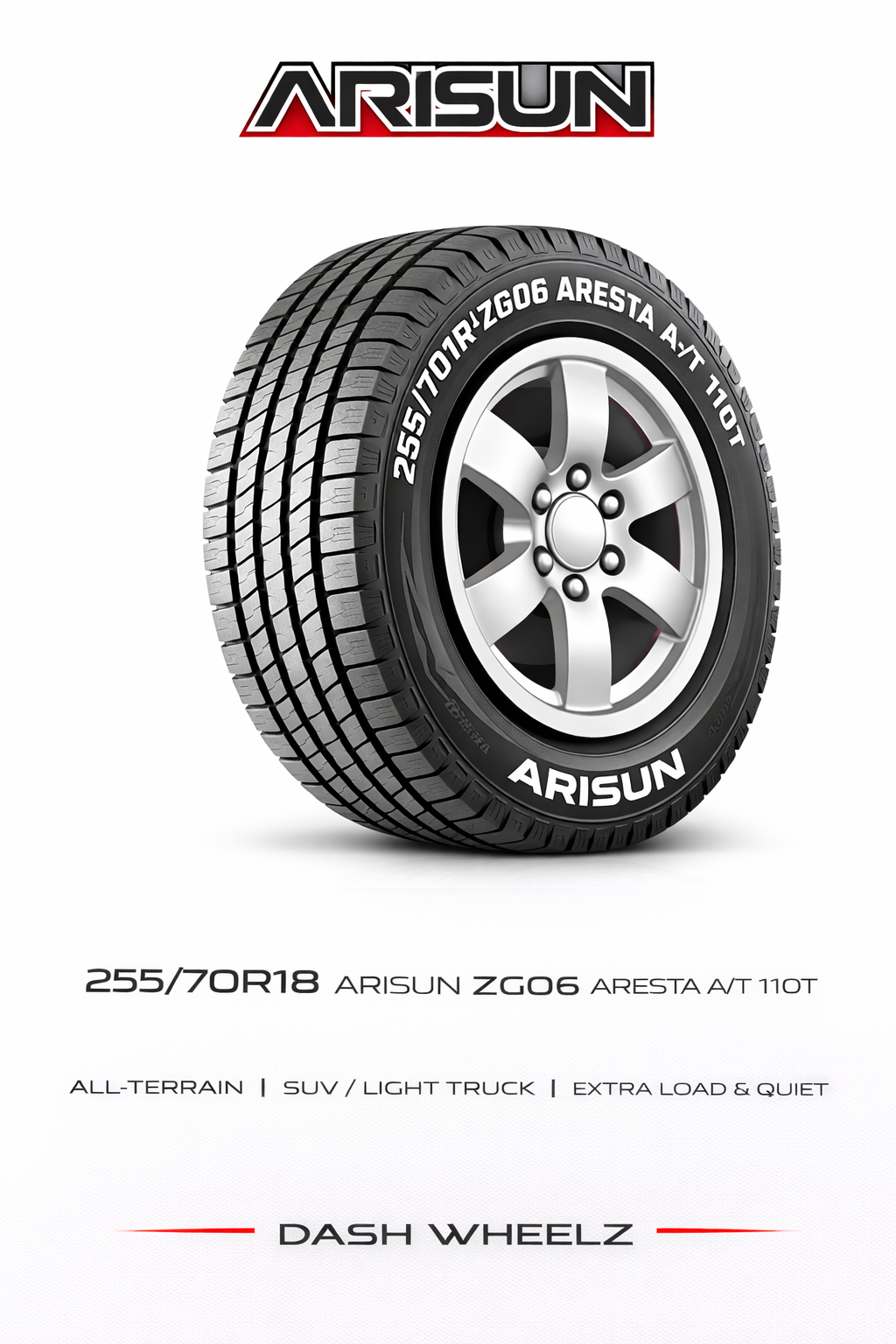 255/70R18 ARISUN ZG06 ARESTA A/T 110T
