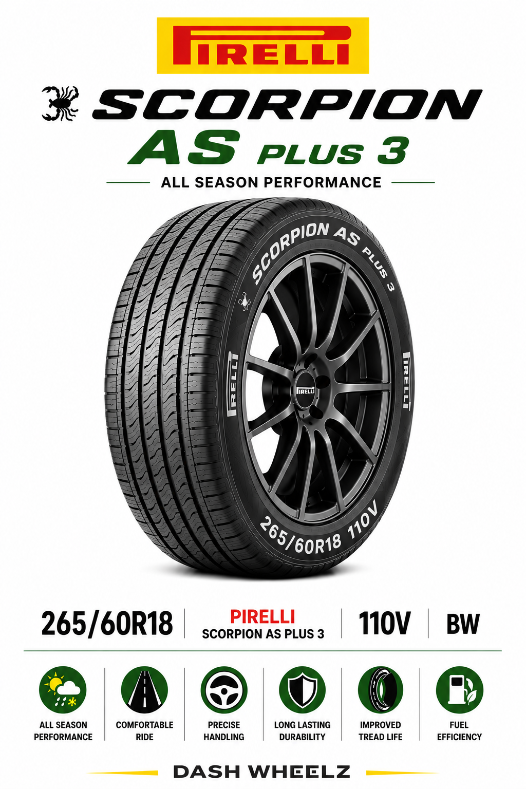 265/60R18 110V BW Pirelli Scorpion AS Plus 3
