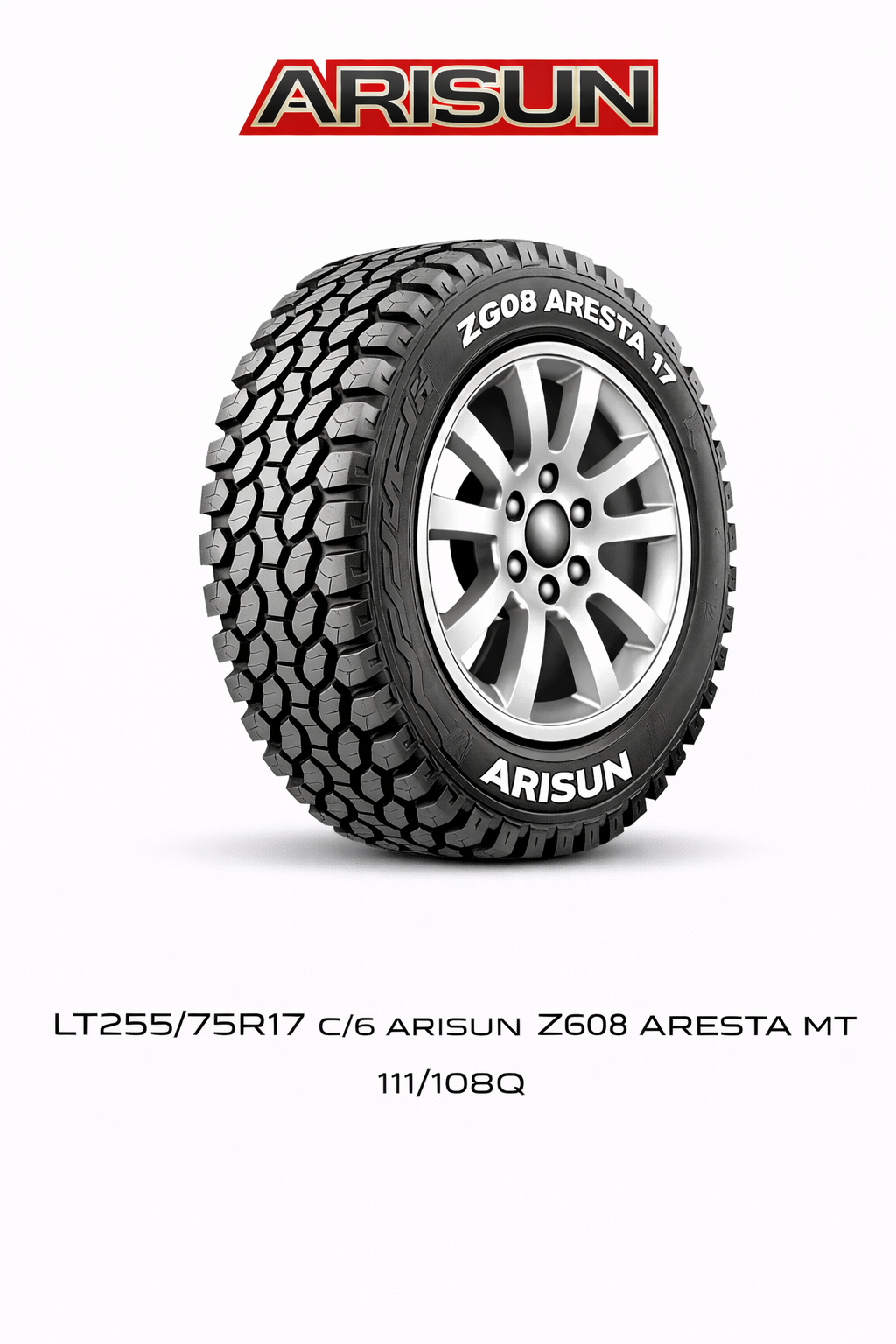 LT255/75R17 C/6 ARISUN ZG08 ARESTA MT 111/108Q