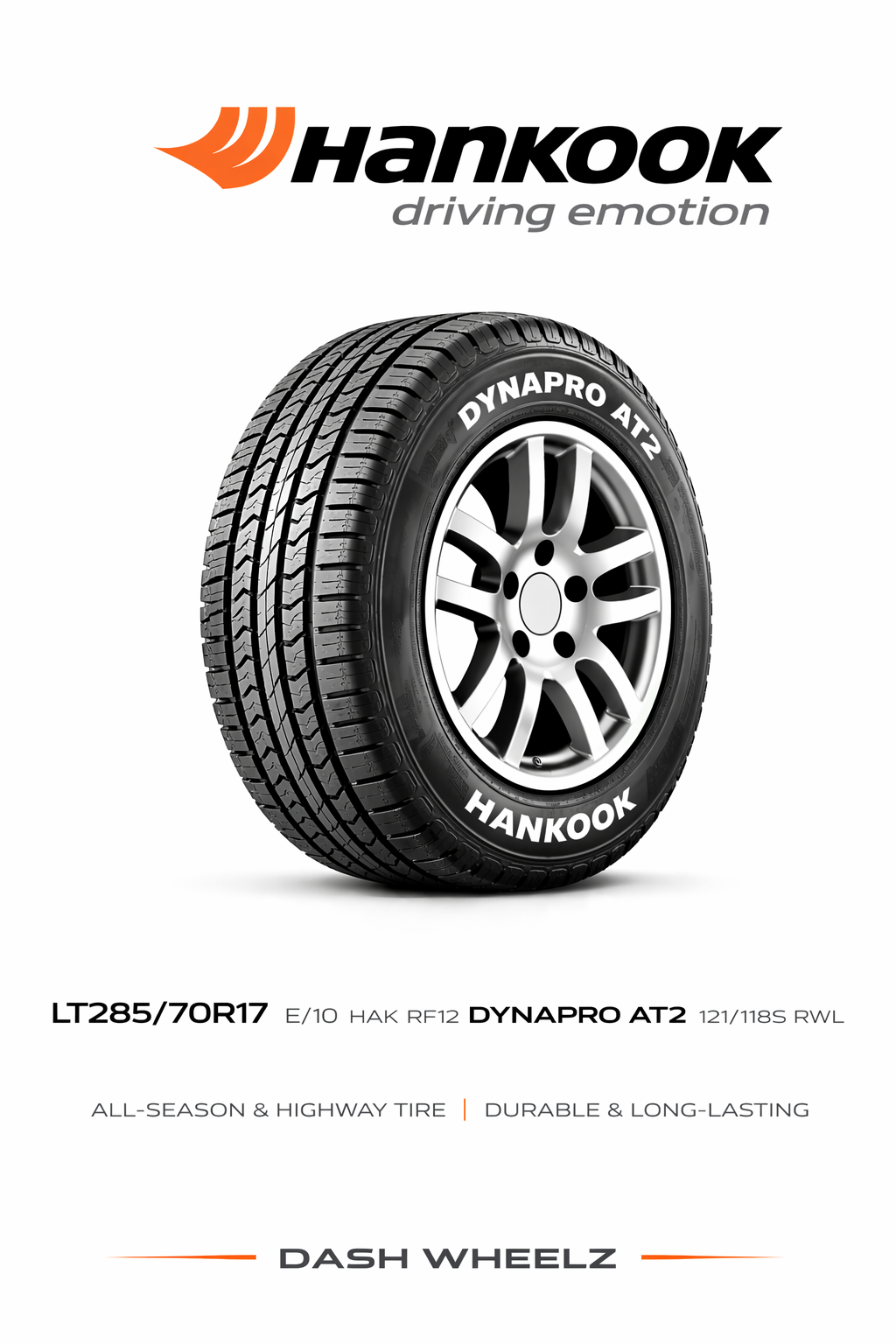 LT285/70R17 E/10 HAK RF12 DYNAPRO AT2 121/118S RWL