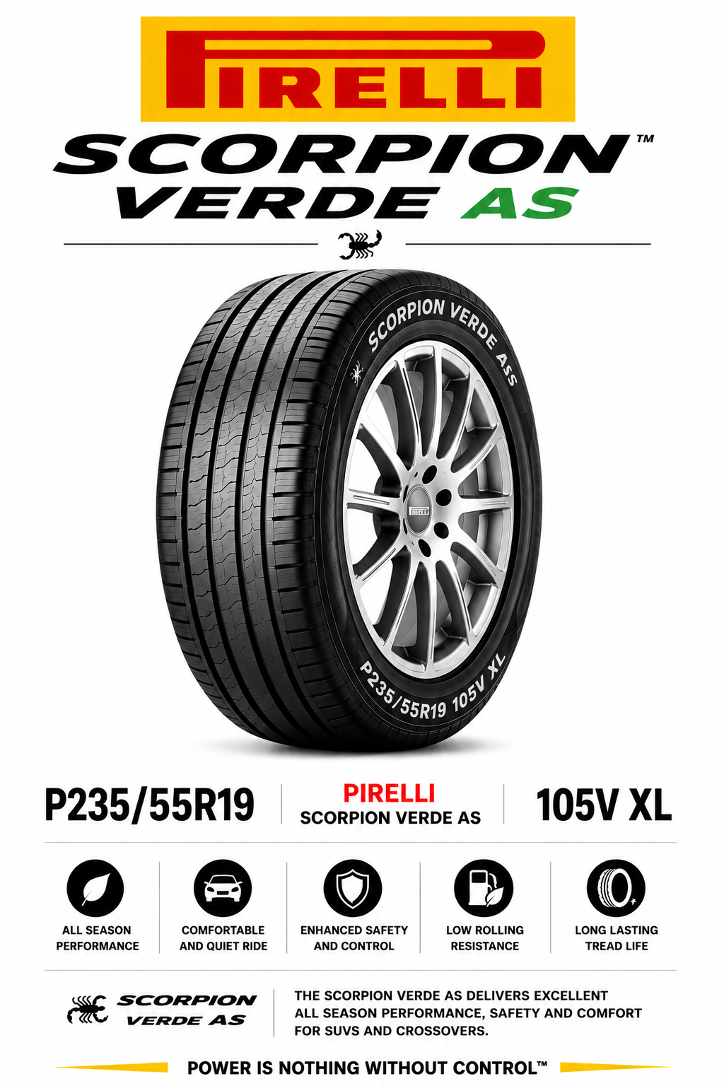 P235/55R19 PIRELLI SCORPION VERDE AS 105V XL