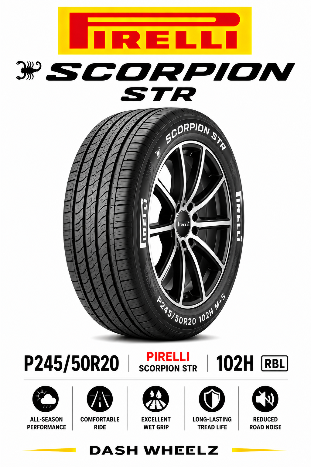 P245/50R20 PIRELLI SCORPION STR 102H RBL