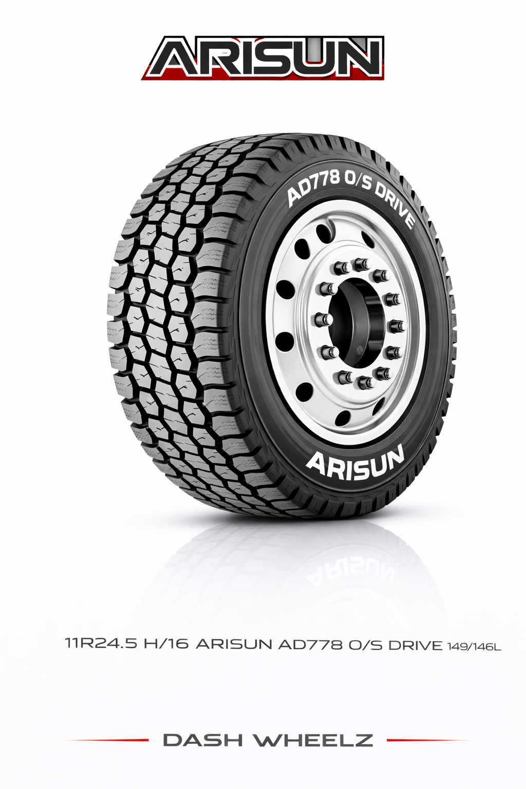11R24.5 H/16 ARISUN AD778 O/S DRIVE 149/146L