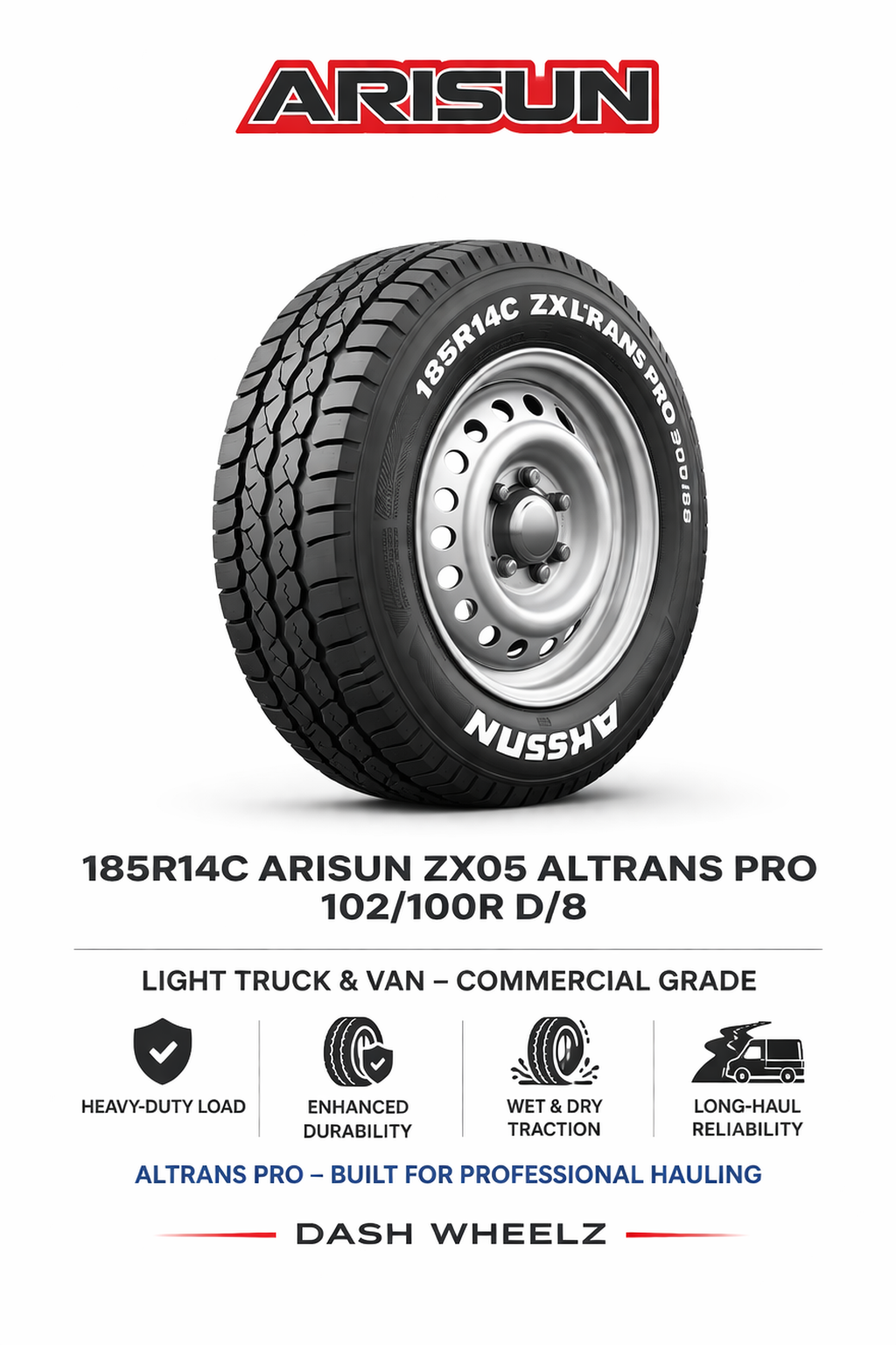 185R14C ARISUN ZX05 ALTRANS PRO 102/100R D/8