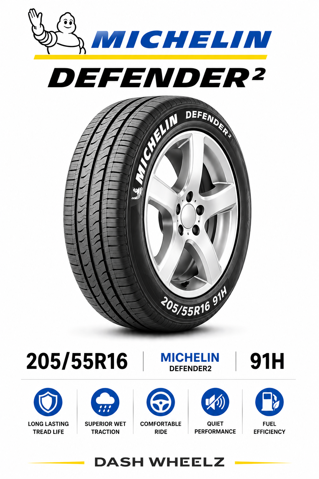 205/55R16 MICHELIN DEFENDER2 91H