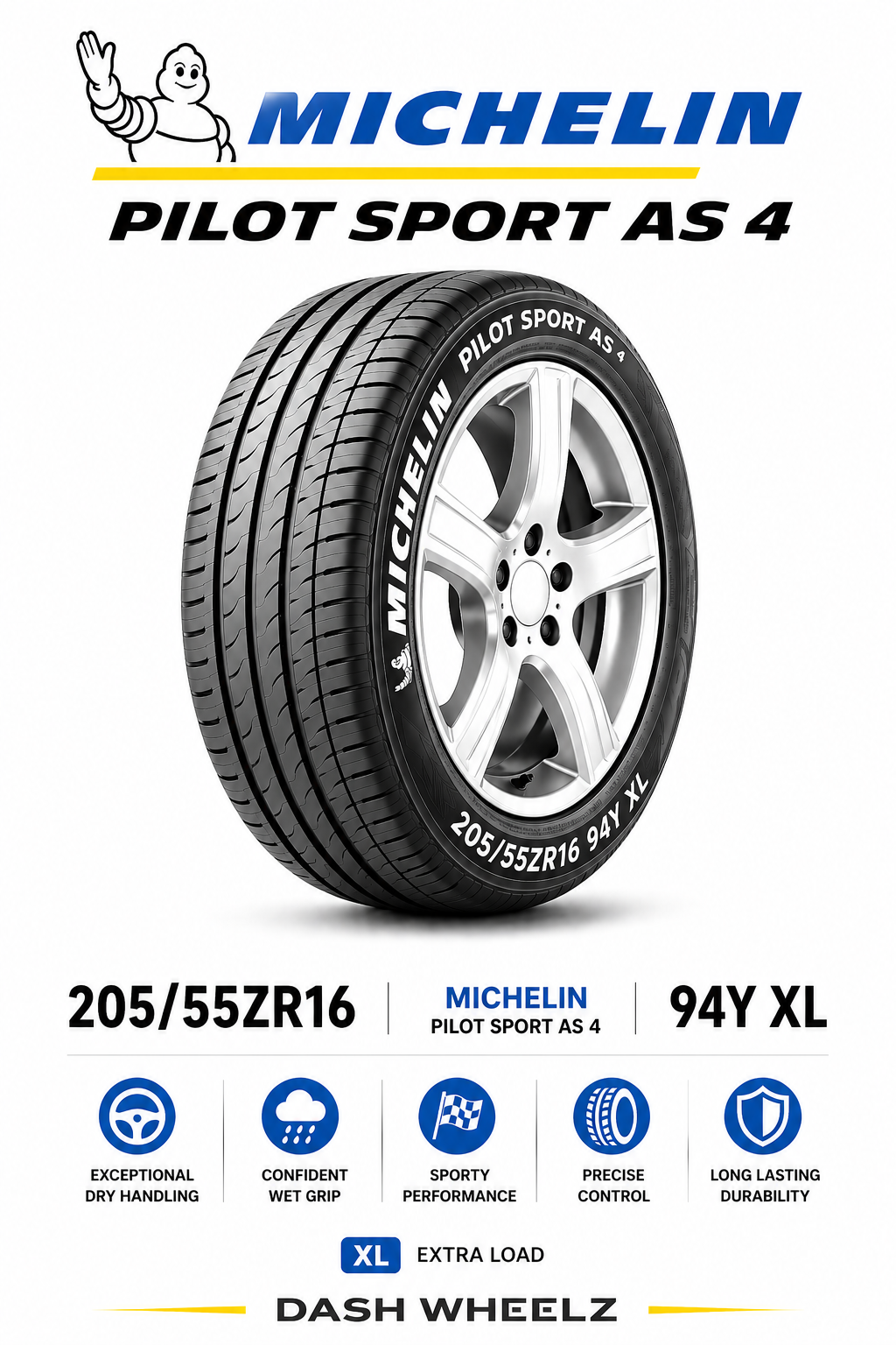 205/55ZR16 MICHELIN PILOT SPORT AS 4 94Y XL
