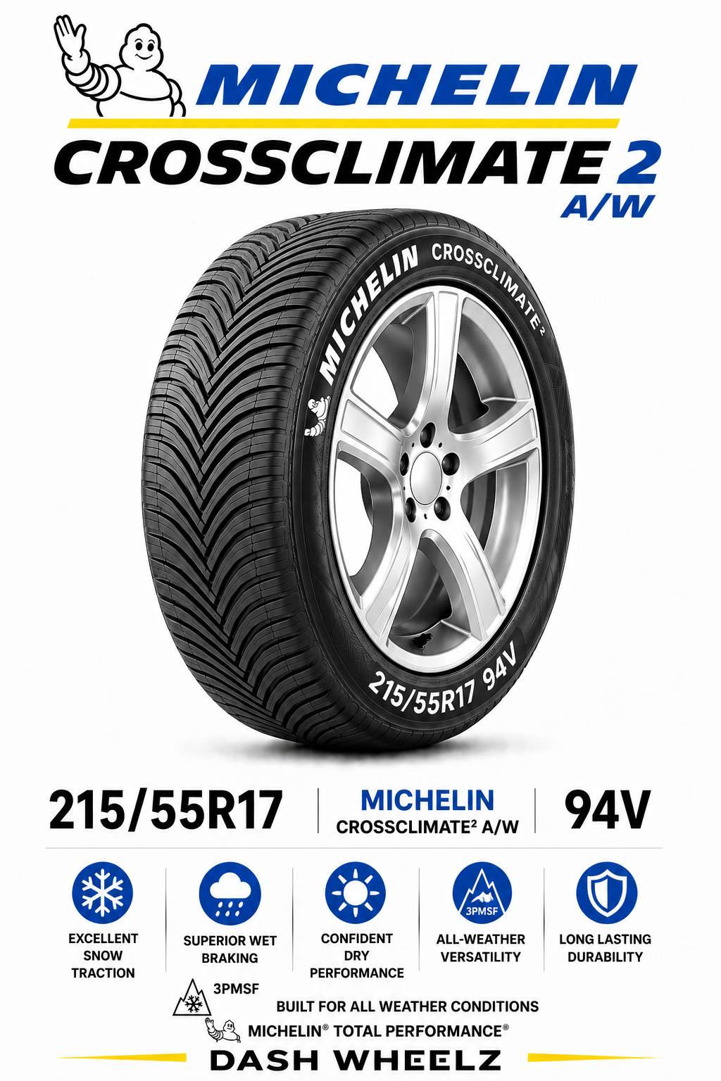 215/55R17 MICHELIN CROSSCLIMATE2 A/W 94V