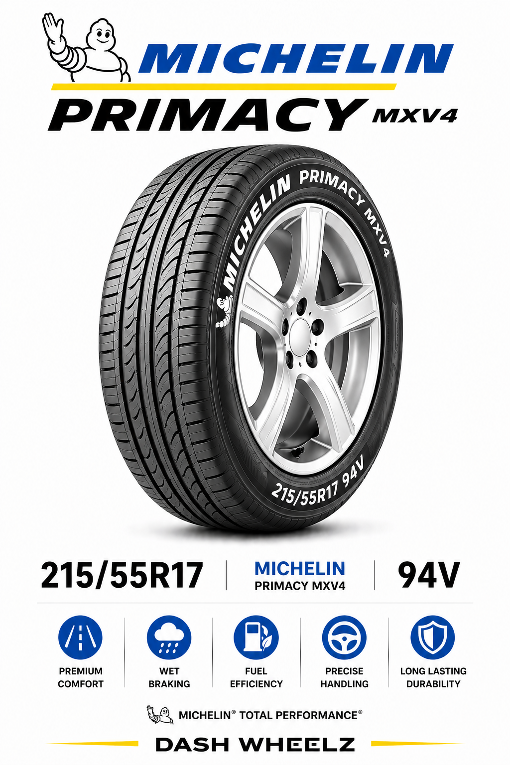 215/55R17 MICHELIN PRIMACY MXV4 94V