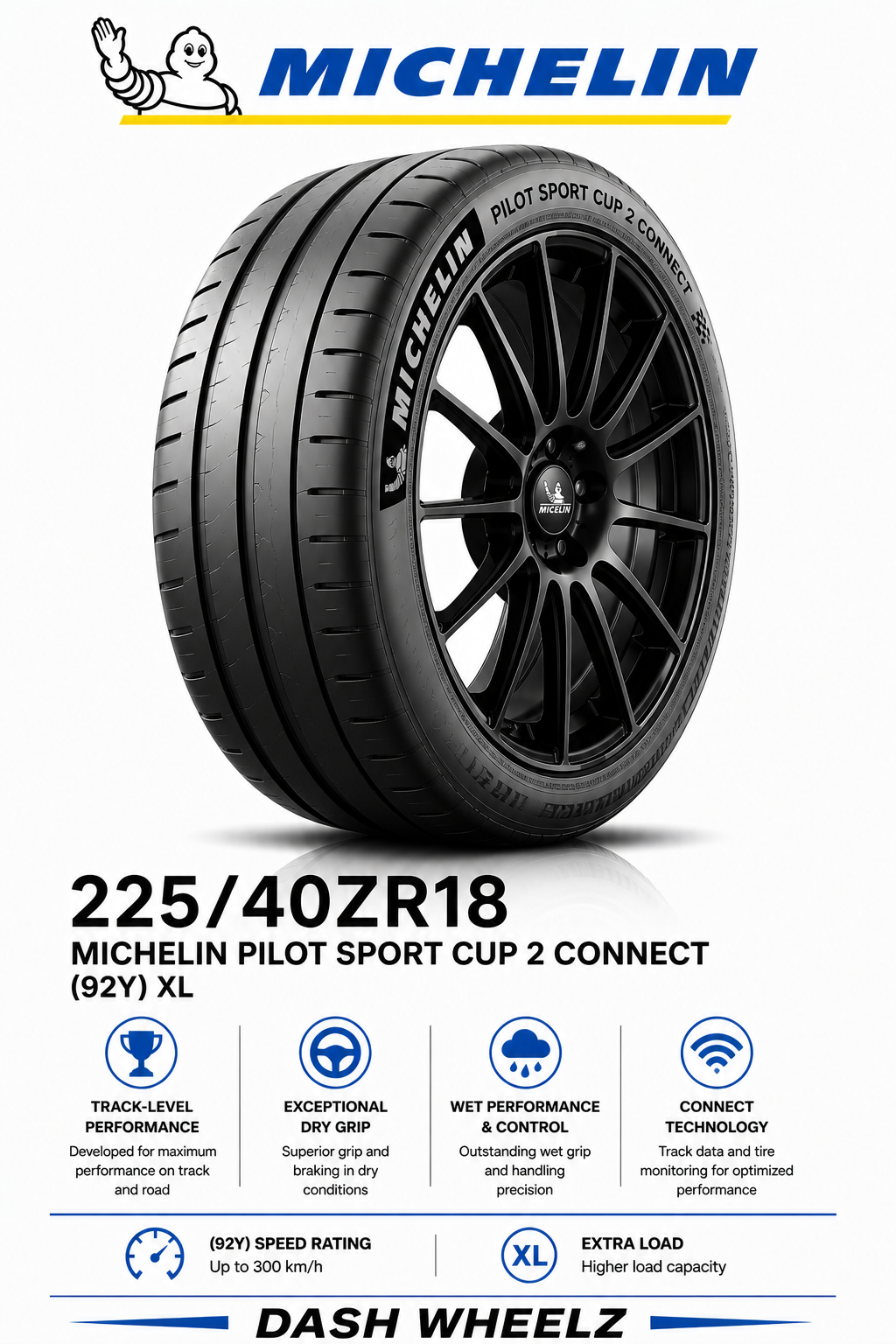 225/40ZR18 MICHELIN PILOT SPORT CUP 2 CONNECT (92Y) XL
