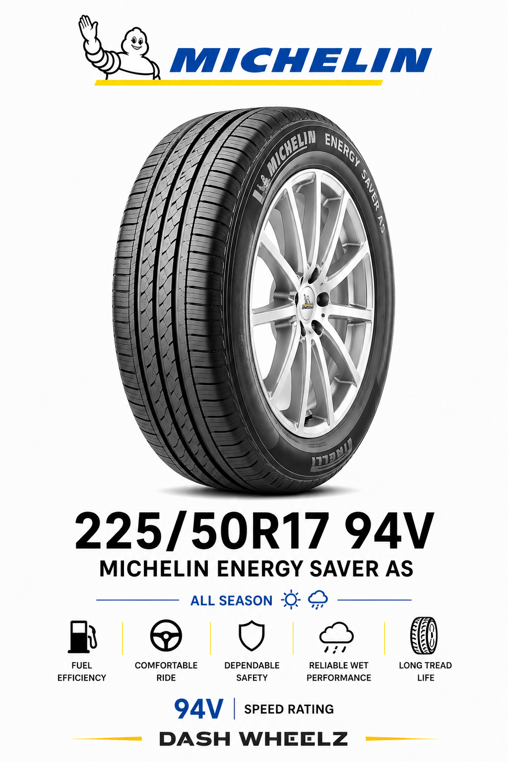 225/50R17 MICHELIN ENERGY SAVER AS 94V