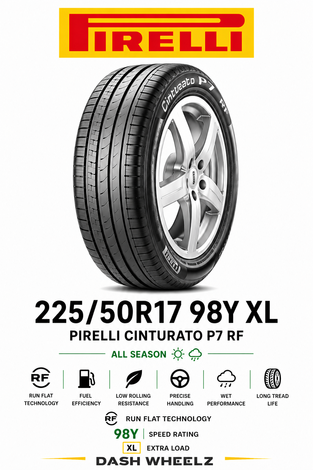 225/50R17 PIRELLI CINTURATO P7 RF 98Y XL