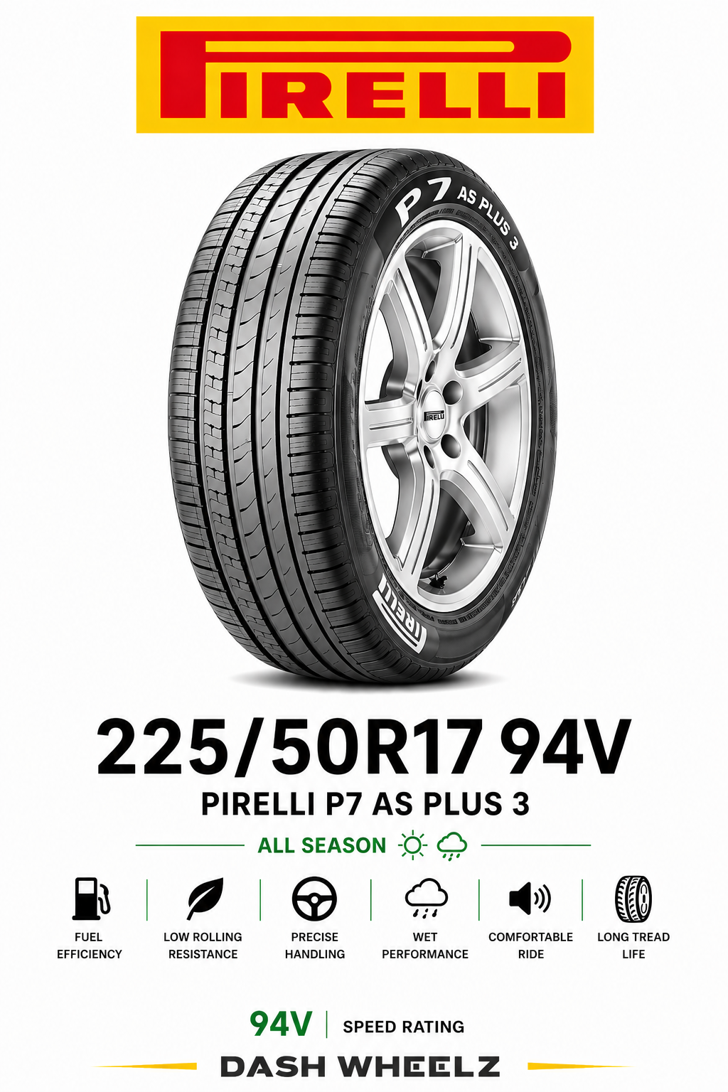 225/50R17 PIRELLI P7 AS PLUS 3 94V