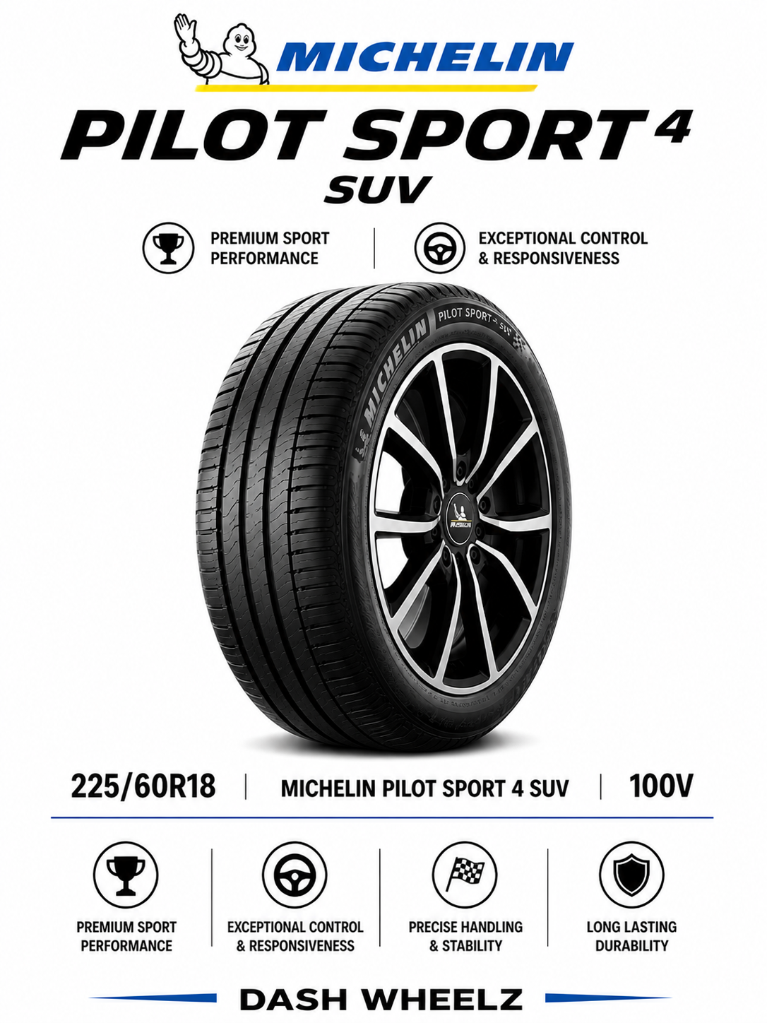 225/60R18 MICHELIN PILOT SPORT 4 SUV 100V