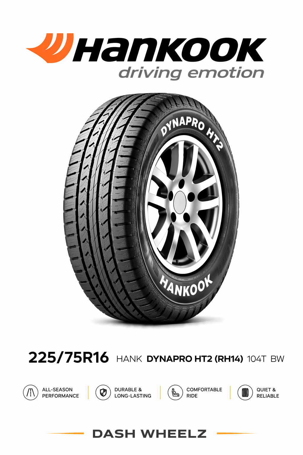 225/75R16 HAK RH14 DYNAPRO HT2 104T BW