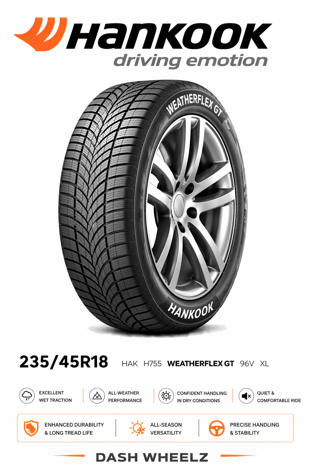 235/45R18 HAK H755 WEATHERFLEX GT 96V XL