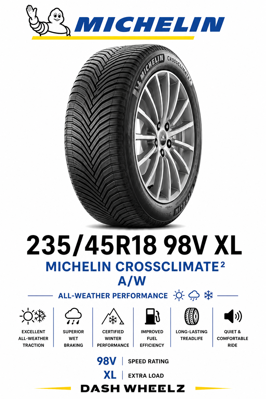 235/45R18 MICHELIN CROSSCLIMATE2 A/W 98V XL