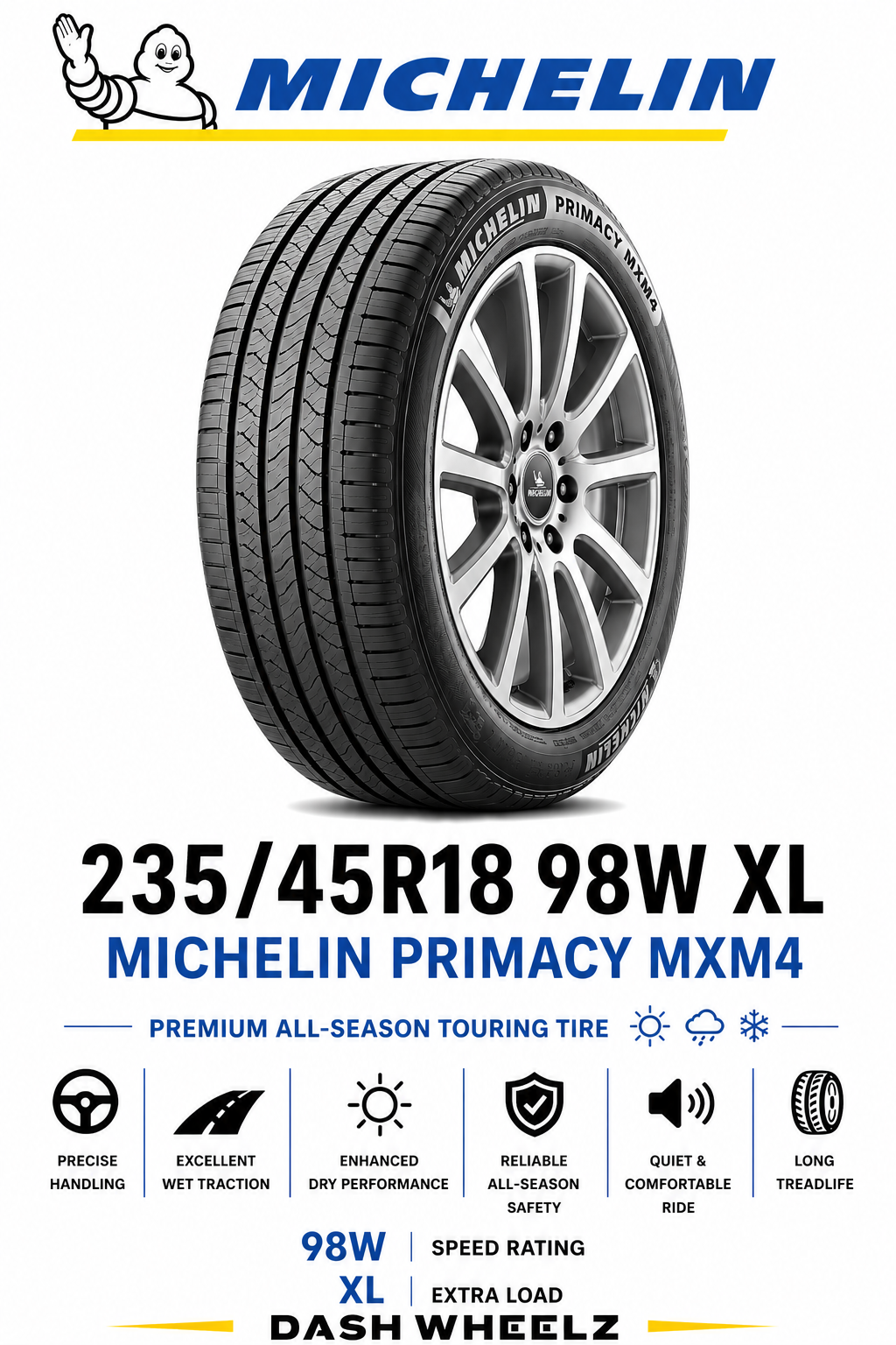 235/45R18 MICHELIN PRIMACY MXM4 98W XL