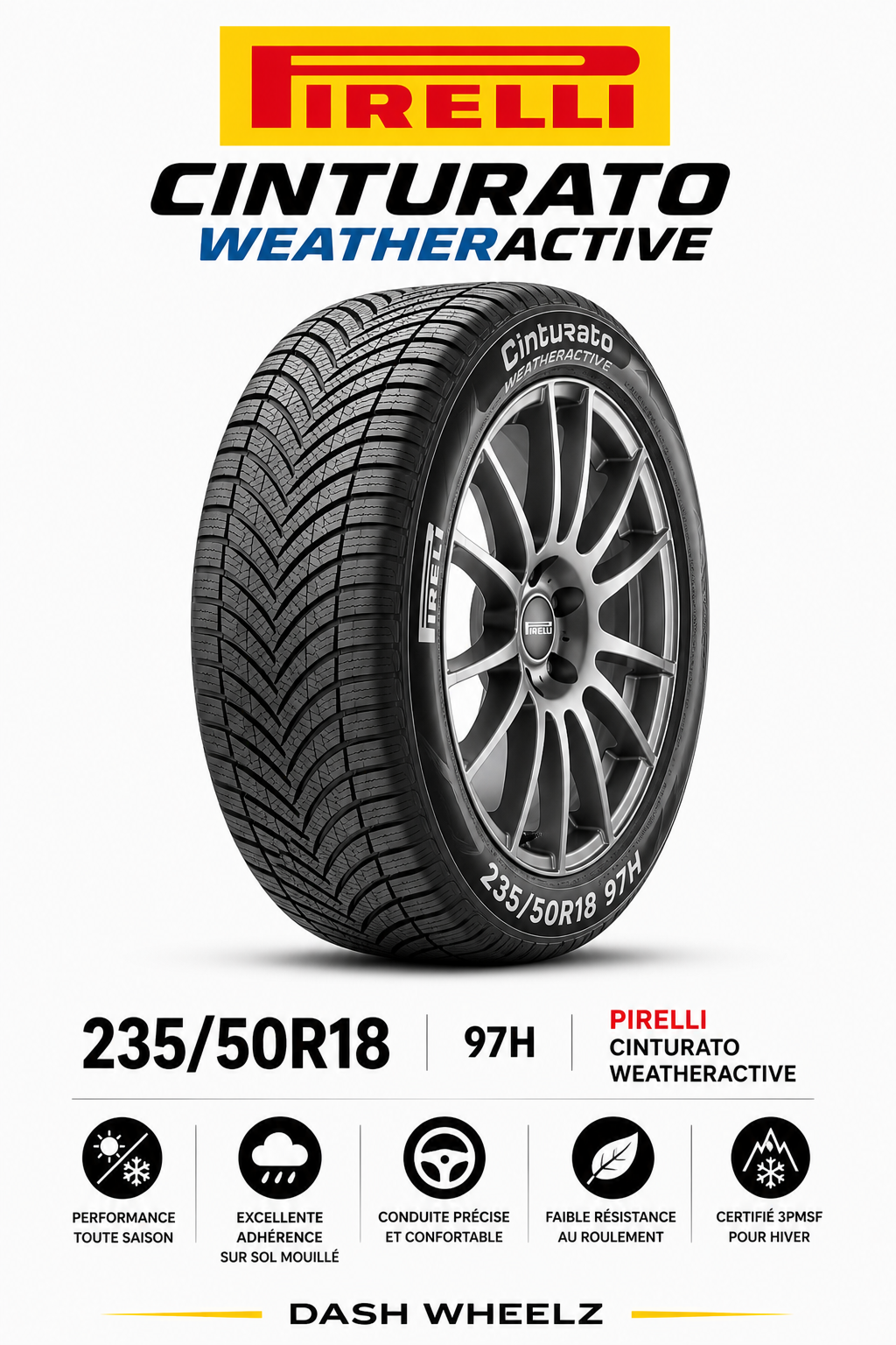 235/50R18 PIRELLI CINTURATO WEATHERACTIVE 97H