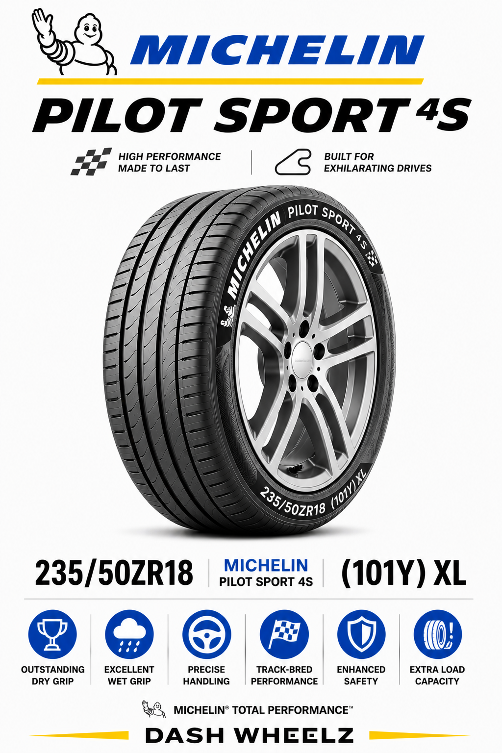 235/50ZR18 MICHELIN PILOT SPORT 4S (101Y) XL
