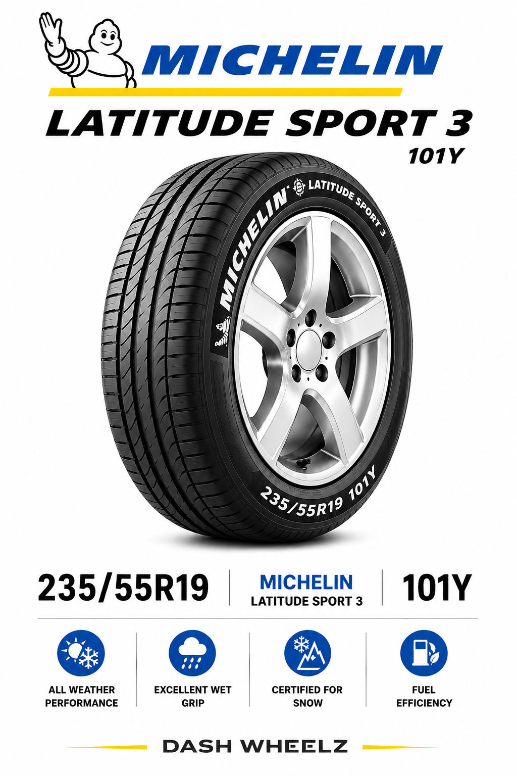 235/55R19 MICHELIN LATITUDE SPORT 3 101Y