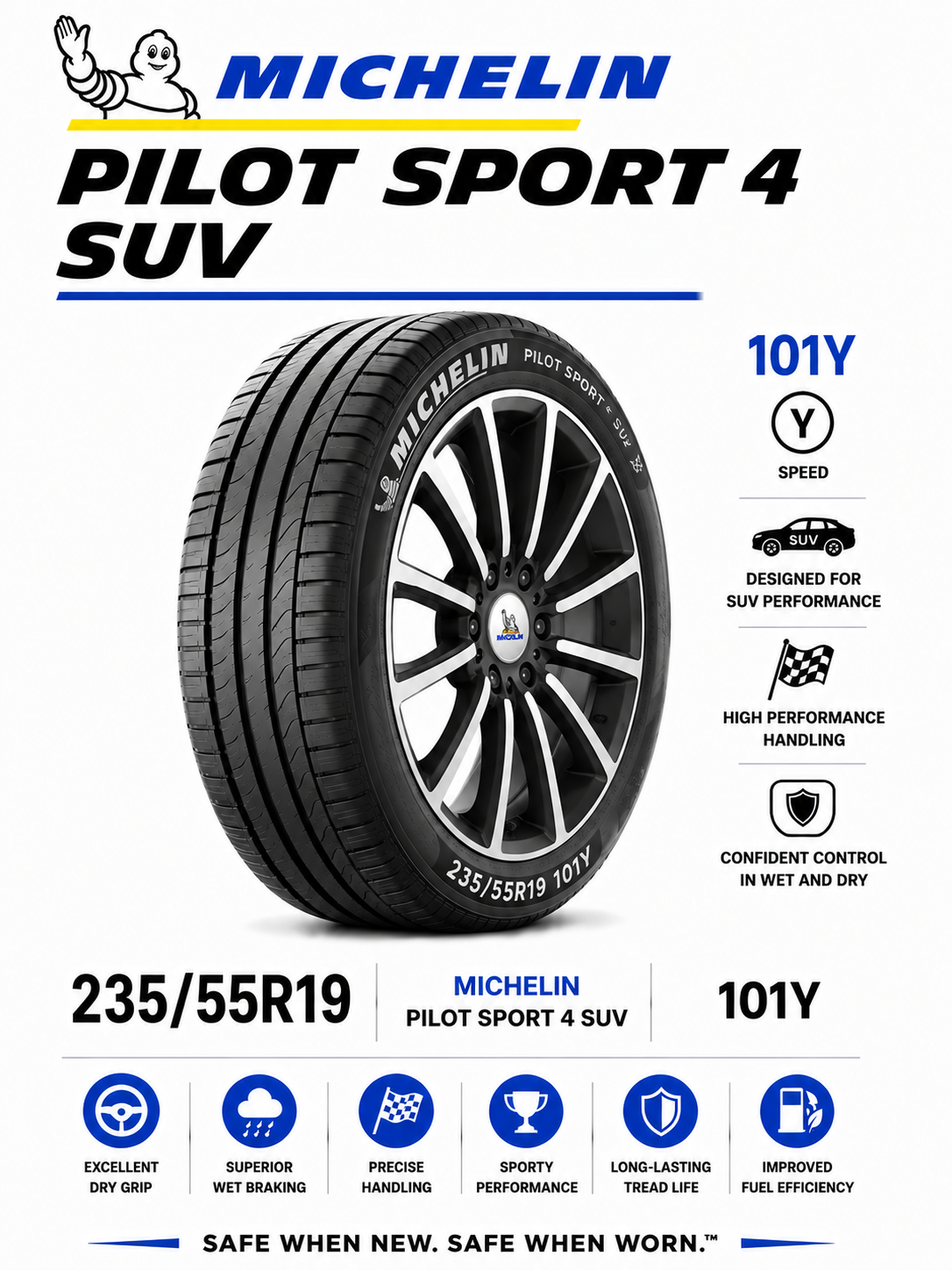 235/55R19 MICHELIN PILOT SPORT 4 SUV 101Y