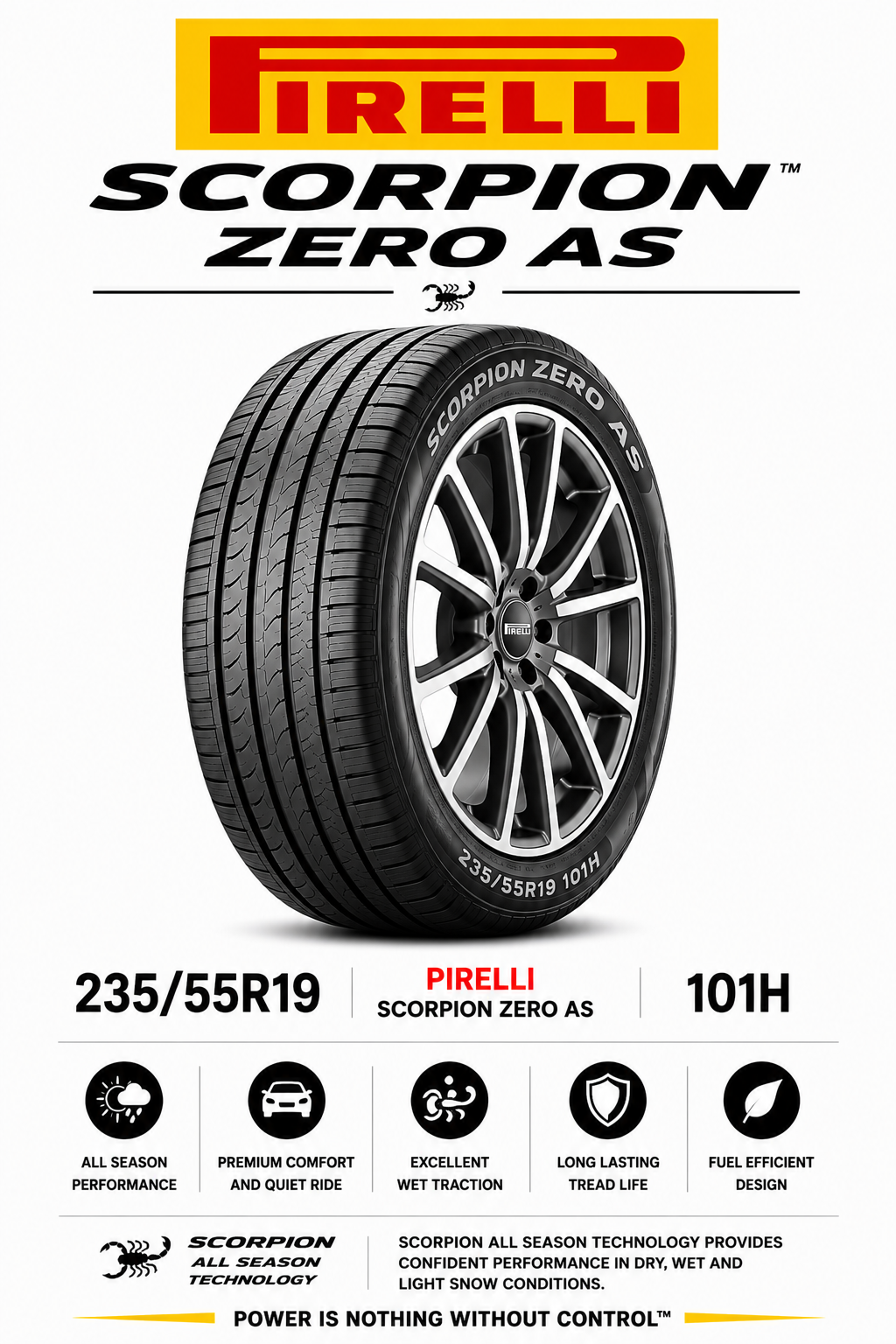 235/55R19 PIRELLI SCORPION ZERO AS 101H