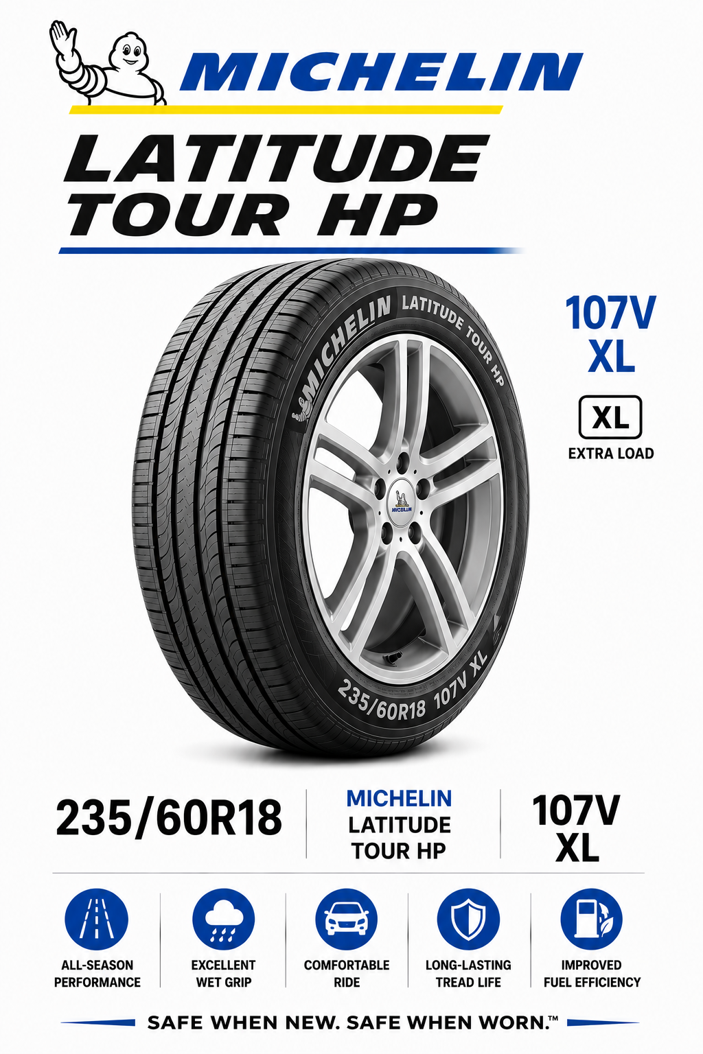 235/60R18 MICHELIN LATITUDE TOUR HP 107V XL