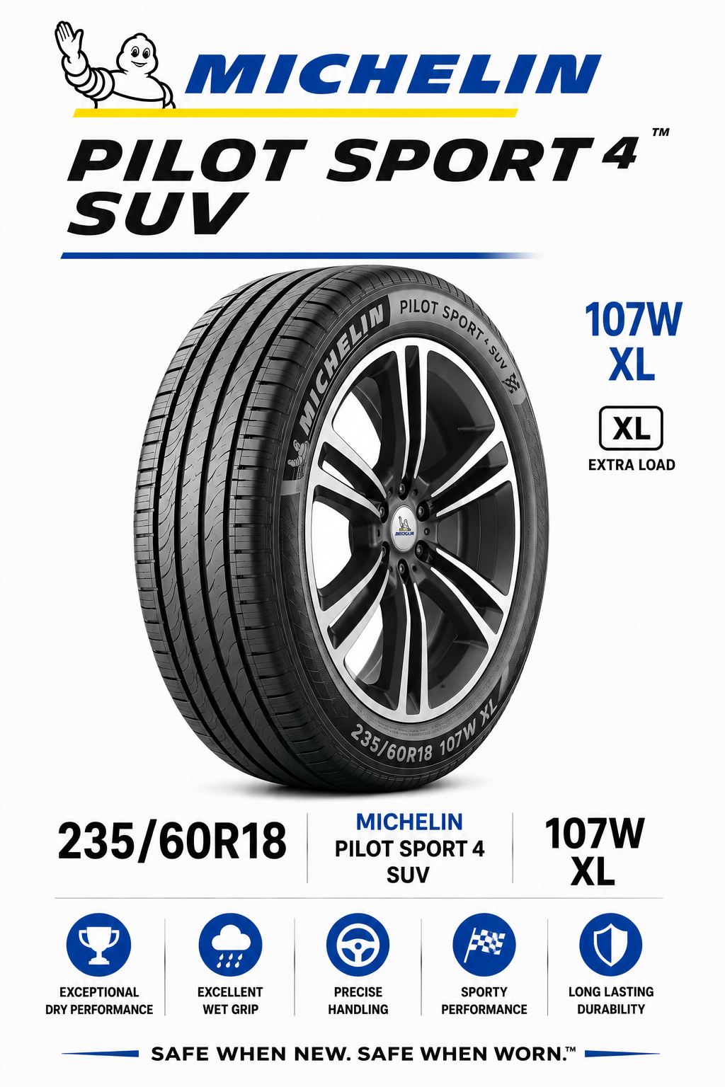 235/60R18 MICHELIN PILOT SPORT 4 SUV 107W XL
