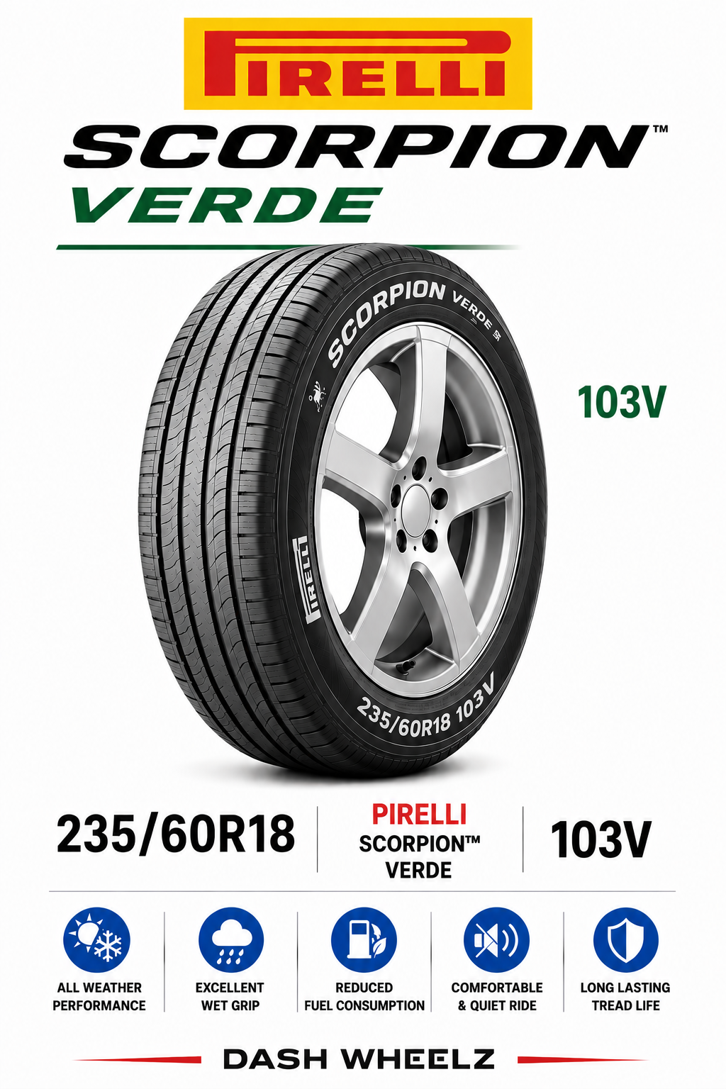 235/60R18 PIRELLI SCORPION VERDE 103V